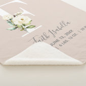 Blush Pink Floral Letter F Baby Script Birth Stats Sherpadecke (3/4)