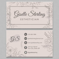 Blush Pink Floral Line Art Script