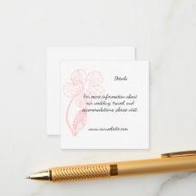 Blush Pink Floral Line Art Wedding Details