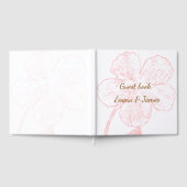Blush Pink Floral Line Art Wedding Guest Book Gästebuch (Voll)
