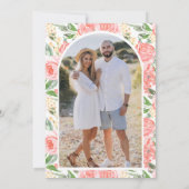 Blush Pink Floral Mason Jar Foto Brautparty Einladung (Rückseite)