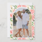 Blush Pink Floral Mason Jar Foto Hochzeit Save The Date (Rückseite)