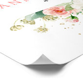 Blush Pink Floral Moderne botanische Hochzeit Will Poster (Ecke)