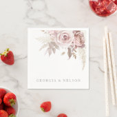 Blush Pink Floral Moderne Hochzeit Serviette (Beispiel)