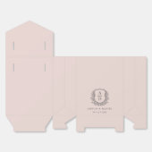 Blush Pink Floral Monogram Wedding Wappen Modernes Geschenkschachtel (Ungefaltet)