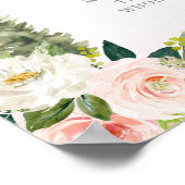 Blush Pink Floral Moon Forest Wolf Mom's Belly Poster (Ecke)