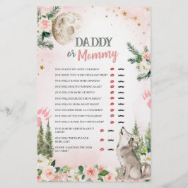 Blush Pink Floral Moon Wolf Daddy or Mommy Games
