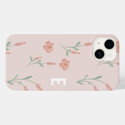 Blush Pink Floral Muster I Telefongehäuse Case-Mate iPhone Hülle (Rückseite (Horizontal))