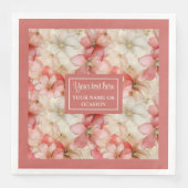 Blush Pink Floral Napkin Elegant Wedding Tableware Serviette (Vorderseite)