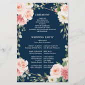 Blush Pink Floral Navy Geometric Wedric Program (Rückseite)
