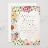 Blush Pink Floral Nichts Extravagant nur Liebe Einladung (Vorne/Hinten)