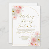 Blush Pink Floral Nichts Extravagant nur Liebe Einladung (Vorne/Hinten)