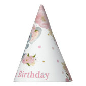 Blush Pink Floral Niedlich Baby Elephant 1. Geburt Partyhütchen (Rechts)