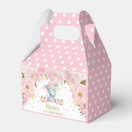 Blush Pink Floral Niedlich Elefant Geburtstag Viel Geschenkschachtel