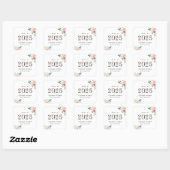 Blush Pink Floral Numbers Graduation Sticker (Blatt)