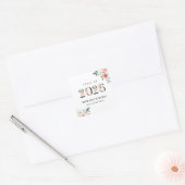Blush Pink Floral Numbers Graduation Sticker (Umschlag)