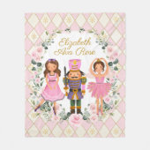 Blush Pink Floral Nutcracker Holiday Baby Girl Fleecedecke (Vorderseite)