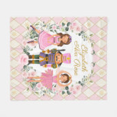 Blush Pink Floral Nutcracker Holiday Baby Girl Fleecedecke (Vorderseite (Horizontal))