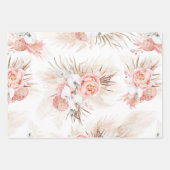 Blush Pink Floral Pampas Grass Muster Elegant Geschenkpapier Set (Vorderseite 3)