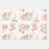 Blush Pink Floral Pampas Grass Muster Elegant Geschenkpapier Set (Vorderseite 2)