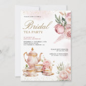 Blush Pink Floral Pampas Tee Party Brautparty Einladung (Vorderseite)