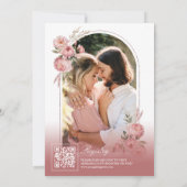 Blush Pink Floral Pampas Tee Party Brautparty Einladung (Rückseite)