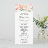 Blush Pink Floral Pampas Wedding Programm (Stehend Vorderseite)