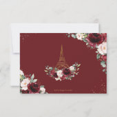 Blush Pink Floral Paris Eiffel Quinceañera QR  RSVP Karte (Rückseite)