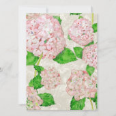 Blush Pink Floral Pastel Hydrangea Wasserfarben Sp Einladung (Rückseite)