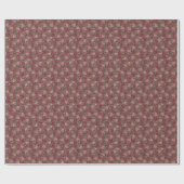 Blush Pink Floral Pattern auf Burgund Hintergrund Geschenkpapier (Flach)