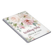 Blush Pink Floral Personalized Wedding Planner Notizblock (Rechte Seite)
