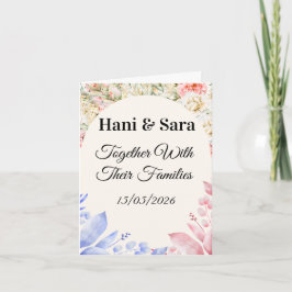 Blush Pink Floral Photo Wedding Invitation with Go Karte