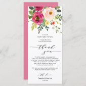 Blush Pink Floral, Place Setting Dankeschön Karten (Vorne/Hinten)