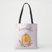 Blush Pink Floral Pumpen Herbst Name Tasche (Vorderseite)