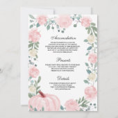Blush Pink Floral Pumpkin All in One Wedding Einladung (Rückseite)