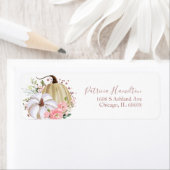 Blush Pink Floral Pumpkin Fall Brautparty Label (Insitu)