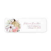 Blush Pink Floral Pumpkin Fall Brautparty Label (Vorne)