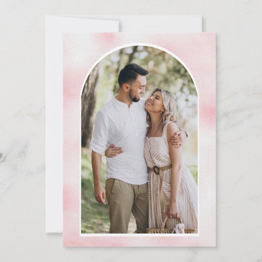 Blush Pink Floral Pumpkin Navy Blue Foto Hochzeit Save The Date (Rückseite)