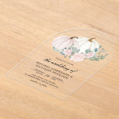 Blush Pink Floral Pumpkin Wedding Acryleinladungen (Ablage )