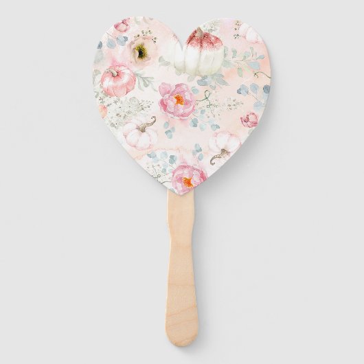 Blush Pink Floral Pumpkins Fall Party Menü Fächer (Rückseite)