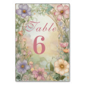 Blush Pink Floral Quinceanera Celebration Tischnummer (Vorderseite)