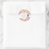 Blush Pink Floral Quinceanera Classic Round Sticke Runder Aufkleber (Tasche)