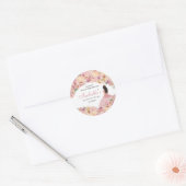 Blush Pink Floral Quinceanera Classic Round Sticke Runder Aufkleber (Umschlag)