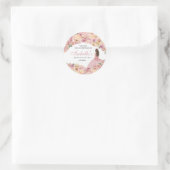 Blush Pink Floral Quinceanera Classic Round Sticke Runder Aufkleber (Tasche)