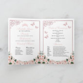 Blush Pink Floral Quinceanera Tiara Butterfliegen Programm (Innenseite)