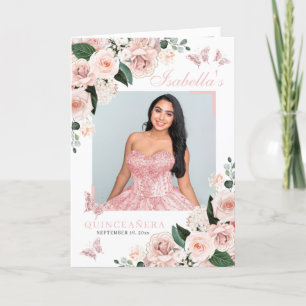 Blush Pink Floral Quinceanera Tiara Butterfliegen Programm