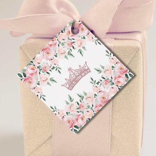 Blush Pink Floral Quinceañera Vielen Dank für Ihr Geschenkanhänger