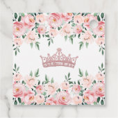 Blush Pink Floral Quinceañera Vielen Dank für Ihr Geschenkanhänger (Rückseite)