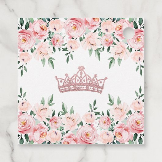 Blush Pink Floral Quinceañera Vielen Dank für Ihr  Geschenkanhänger (Rückseite)