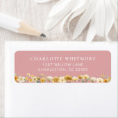 Blush Pink Floral Return Address Label (Insitu)